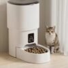 PETMIREO Core C01 automatic pet feeder in a home setting with a cat