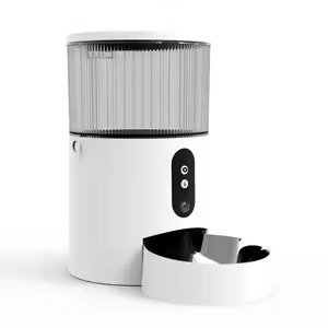 PETMIREO Core C02 automatic pet feeder with ribbed clear hopper and stainless steel bowl
