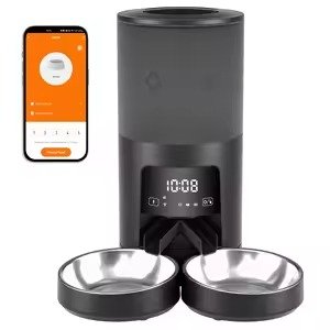 PETMIREO Twin T02 automatic pet feeder with two stainless steel bowls and app control PETMIREO Twin T02 automatic pet feeder with two stainless steel bowls and app control